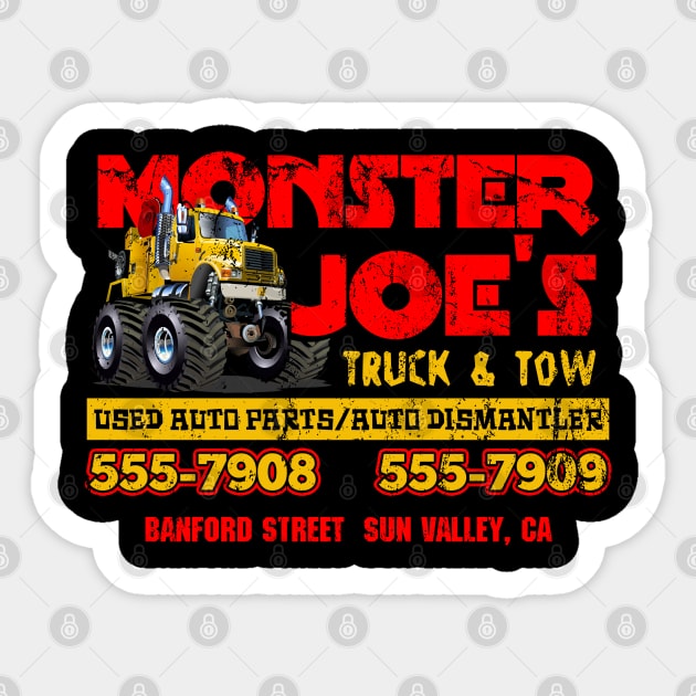 Monster Joe's Truck & Tow, distressed Sticker by MonkeyKing